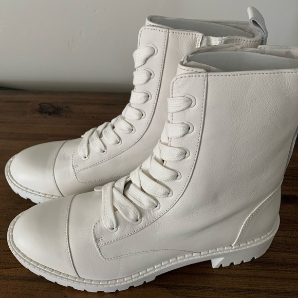 Bershka Shoes Bershka Lace Up Flat Leather Ankle Boots Poshmark